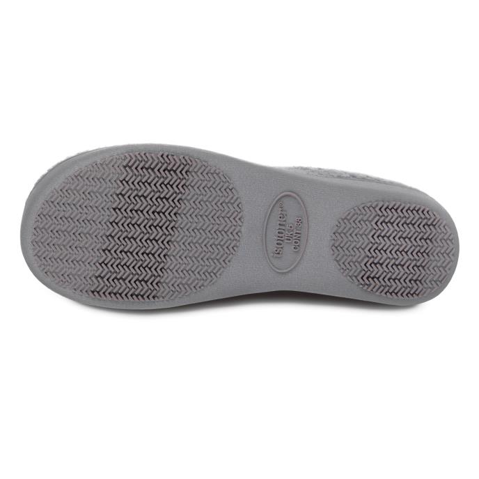 Isotoner® Ladies Popcorn Full Back Bootie Slipper Grey Extra Image 5